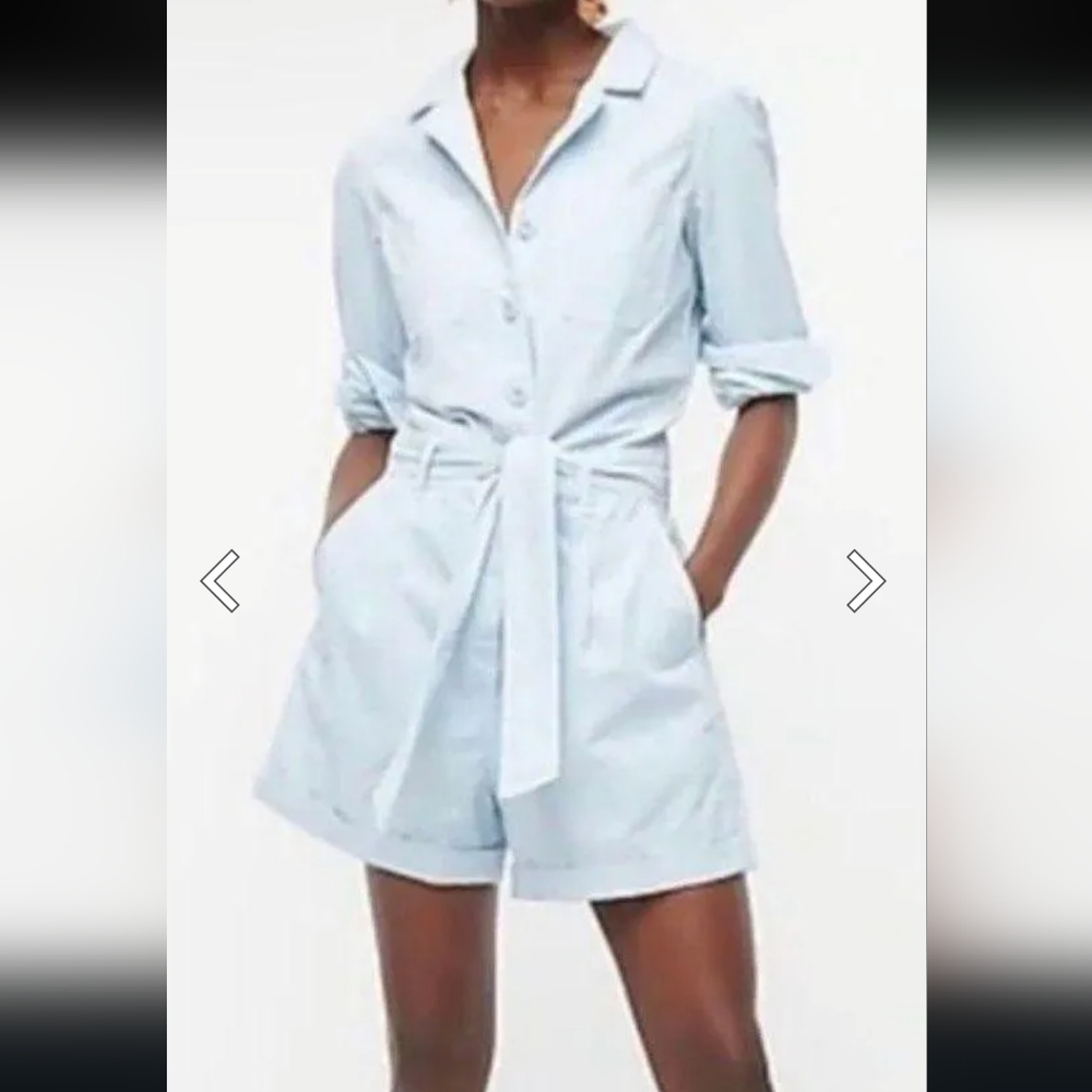 J.Crew Foundry Chino Romper SZ.O  NWT powder blue